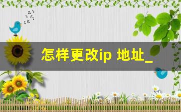 怎样更改ip 地址_更改IP地址